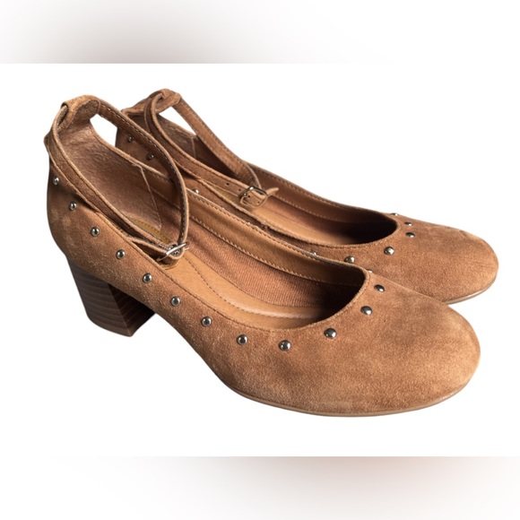 EuroSoft By Sofft Womens Devi Brown Suede Leather Ankle Strap Block Heel Size 7 - Picture 3 of 12